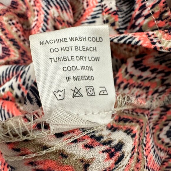 Tacera Women's Off-Shoulder Zigzag Pattern Top XL 100% Polyester Red & Blue - Picture 5 of 6